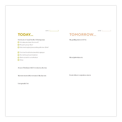 Chronicle Books Guided Journal: Calm the Chaos - A Daily Practice for a More Peaceful Life, White/Gold Cover, (72) 7 x 5 Sheets (978145216995)