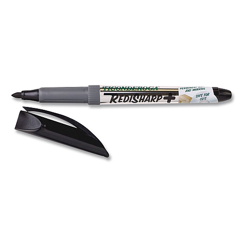 Ticonderoga RediSharp+ Permanent Markers, Fine Tip, Black (98207EA)