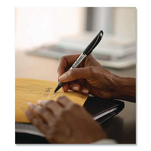 Ticonderoga RediSharp+ Permanent Markers, Fine Tip, Black (98207EA)
