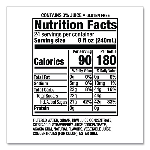 Snapple Flavored Juice Drink, Strawberry Kiwi, 16 oz Bottle, 24/Carton (CAD00776)