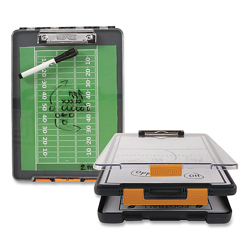 Dexas ClearView Clipcase Storage Clipboard, 0.35" Clip Capacity, Holds 8.87 x 12.25 Sheets, Gray/Orange (5717804)