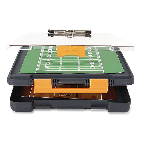 Dexas ClearView Clipcase Storage Clipboard, 0.35" Clip Capacity, Holds 8.87 x 12.25 Sheets, Gray/Orange (5717804)