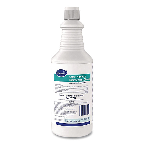 Diversey Crew Restroom Floor and Surface Non-Acid Disinfectant Cleaner Empty Spray Bottle, 32 oz, Clear (D03905)
