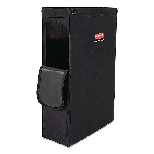 Side Load Linen Bag for Rubbermaid Commercial 2202581, 2202527, 2202587 Carts, 3.7 Bushels, 9 x 21.1 x 33, Black, 4/CT (2202526)