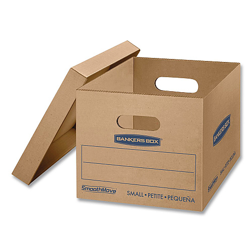 Bankers Box SmoothMove Basic Moving Boxes, Regular Slotted Container (RSC), Small, 12 x 15 x 10, Kraft, 5/Bundle (7714212)