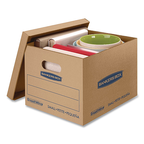Bankers Box SmoothMove Basic Moving Boxes, Regular Slotted Container (RSC), Small, 12 x 15 x 10, Kraft, 5/Bundle (7714212)