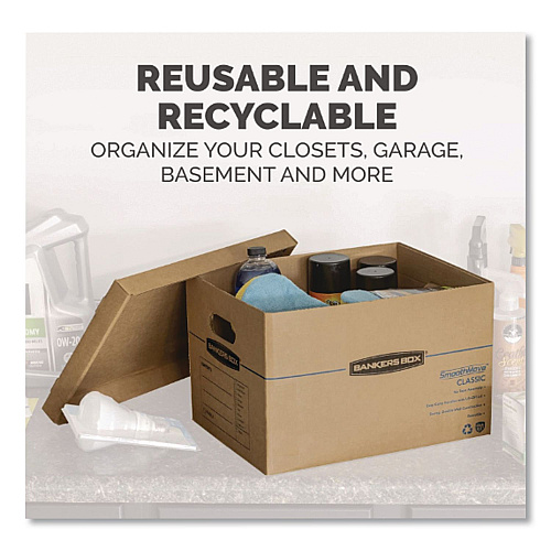 Bankers Box SmoothMove Basic Moving Boxes, Regular Slotted Container (RSC), Small, 12 x 15 x 10, Kraft, 5/Bundle (7714212)