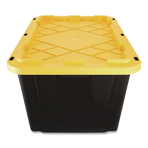 GreenMade Storage Bin with Snap Lid, 108 qt, 20.5 x 30.5 x 14.7, Black/Yellow (669871)