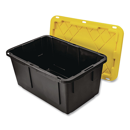 GreenMade Storage Bin with Snap Lid, 108 qt, 20.5 x 30.5 x 14.7, Black/Yellow (669871)