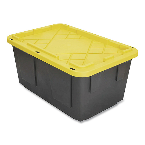 GreenMade Storage Bin with Snap Lid, 108 qt, 20.5 x 30.5 x 14.7, Black/Yellow (669871)