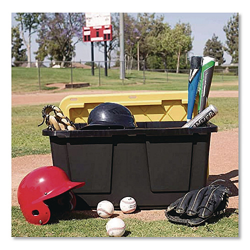 GreenMade Storage Bin with Snap Lid, 108 qt, 20.5 x 30.5 x 14.7, Black/Yellow (669871)