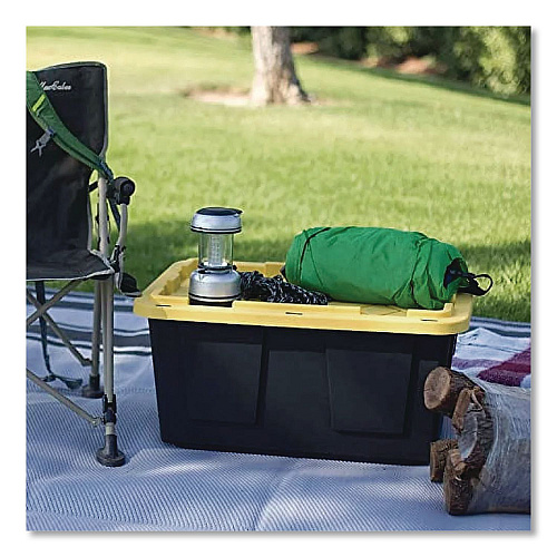 GreenMade Storage Bin with Snap Lid, 108 qt, 20.5 x 30.5 x 14.7, Black/Yellow (669871)