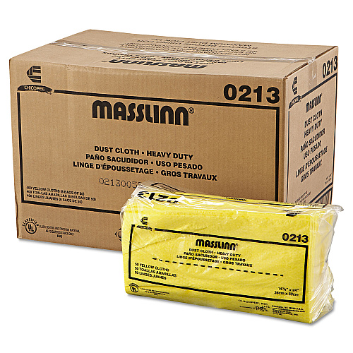 Chix Masslinn Dust Cloths, 1-Ply, 16 x 24, Unscented, Yellow, 50/Pack, 8 Packs/Carton (0213)