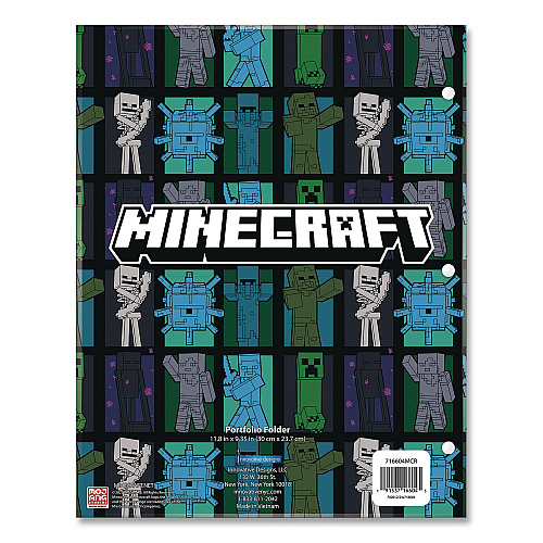 Innovative Designs Licensed Two-Pocket Folder, Minecraft, Side: 3-Hole Punched, Accommodates (50) 11 x 8.5 Sheets, Multicolor (716604MCRSA)