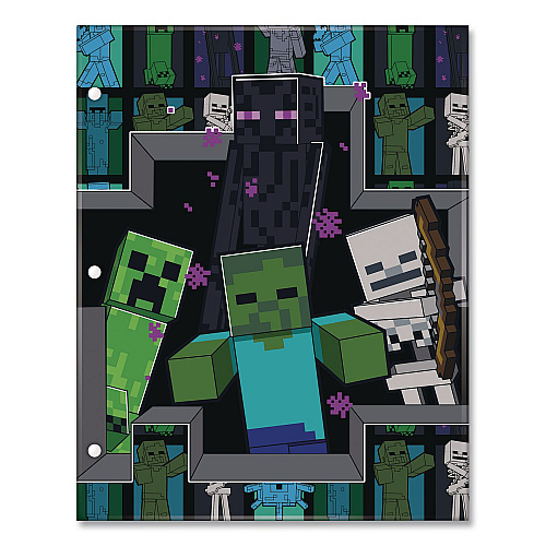 Innovative Designs Licensed Two-Pocket Folder, Minecraft, Side: 3-Hole Punched, Accommodates (50) 11 x 8.5 Sheets, Multicolor (716604MCRSA)