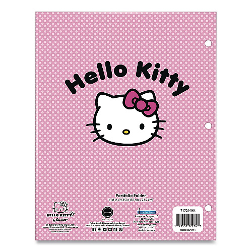 Innovative Designs Licensed Two-Pocket Folder, Hello Kitty, Side: 3-Hole Punched, Accommodates (50) 11 x 8.5 Sheets, Multicolor (717214HKSA)