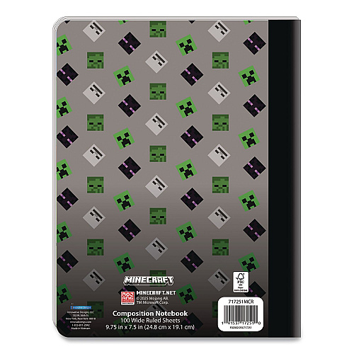 Innovative Designs Licensed Composition Book, Minecraft, Wide/Legal Rule, Multicolor Cover, (100) 9.75 x 7.5 Sheets (717251MCRSA)