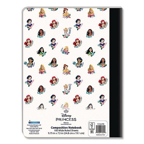 Innovative Designs Licensed Composition Book, Disney Princesses, Wide/Legal Rule, Multicolor Cover, (100) 9.75 x 7.5 Sheets (717327PRSA)