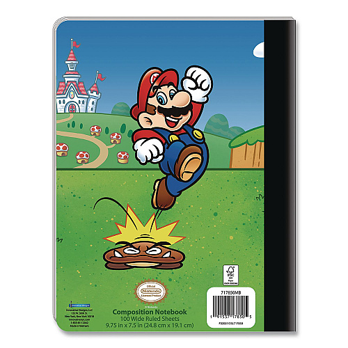 Innovative Designs Licensed Composition Book, Super Mario, Wide/Legal Rule, Multicolor Cover, (100) 9.75 x 7.5 Sheets (717850MBSA)