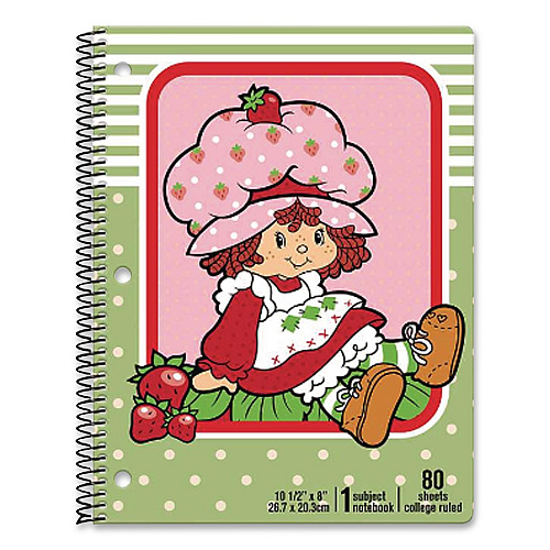 Inkology Licensed Spiral Notebook, Randomly Assorted Strawberry Shortcake Cover Designs, Medium/College Rule, (80) 10.5 x 8 Sheets (4706912PDQ)
