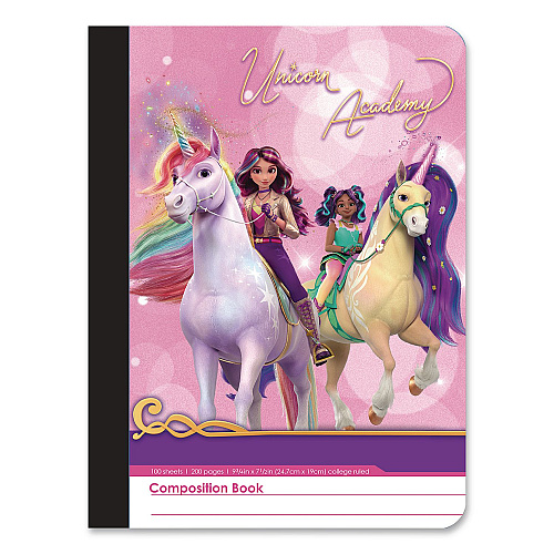 Inkology Composition Book, Randomly Assorted Unicorn Academy Cover Designs, Medium/College Rule, (100) 9.75 x 7.5 Sheets (4792212PDQ)