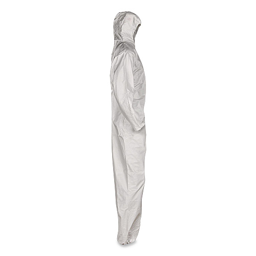 KleenGuard A35 Liquid and Particle Protection Coveralls, Zipper Front, Hooded, Elastic Wrists and Ankles, 3X-Large, White, 25/Carton (38942)