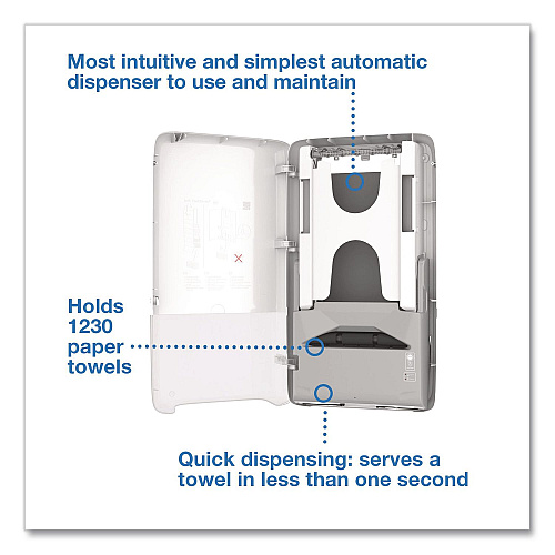 Tork PeakServe Automatic Continuous Paper Hand Towel Dispenser, 14.47 x 4.04 x 25.15, White (552540)