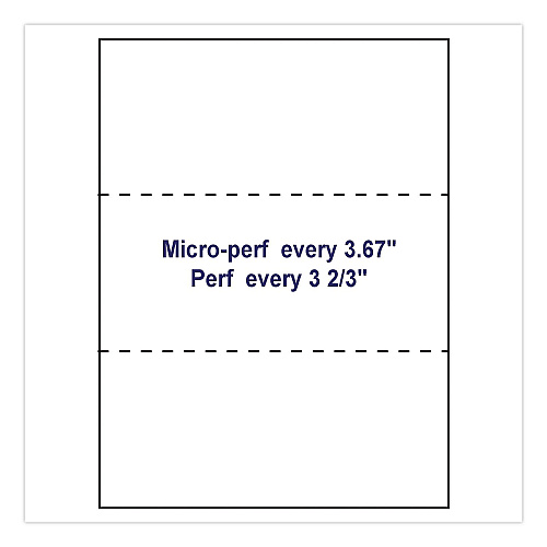 Alliance Perforated Laser Cut Sheets with ColorLok, 92 Bright, Perforated Every 3.67", 20 lb Bond Weight, 8.5 x 11, White, 500/Ream (30060)