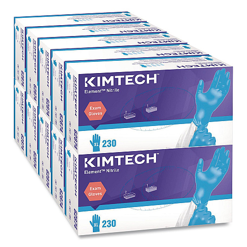 Kimtech Element Nitrile Exam Gloves, Powder-Free, AQL 1.5, X-Large, 3.2 mil Thick, 9.3" Long, Blue, 230/Box, 10 Boxes/Carton (62874)
