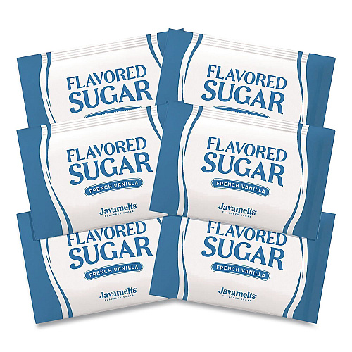 Javamelts Flavored Sugar, French Vanilla, 0.08 oz Packet, 1,000/Carton (JMT65538)