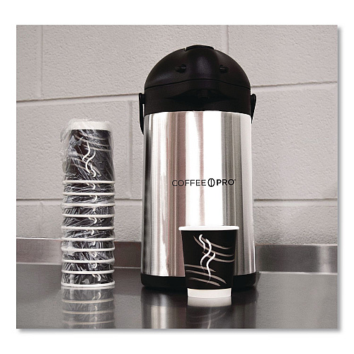 Coffee Pro Stainless Steel Airpot, 192 oz, Silver/Black (CPAP35)