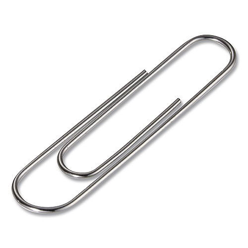 Officemate Giant Paper Clips, Jumbo, Smooth, Silver, 100/Box (633858)