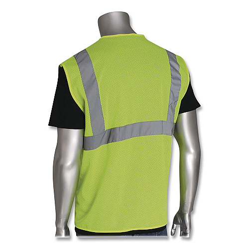 PIP ANSI Class 2 Hook and Loop Safety Vest, Large, Lime (302MVGLYL)