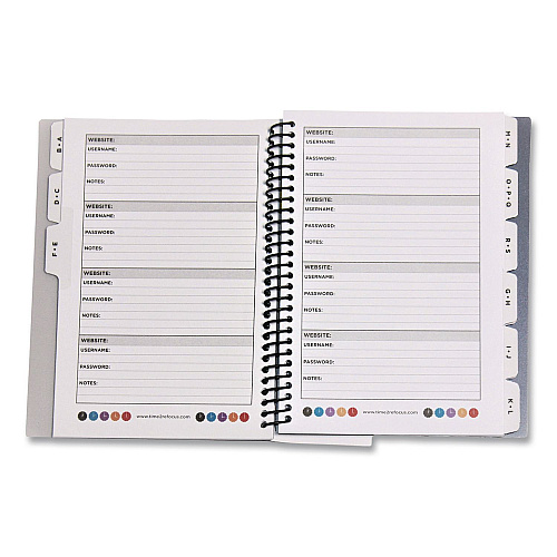 Re-focus the Creative Office Pocket-Size Password Keeper Log Book, User-Name/Password Format, White/Purple Cover, (60) 7 x 5.5 Sheets (SMPRPLPWBOOK)
