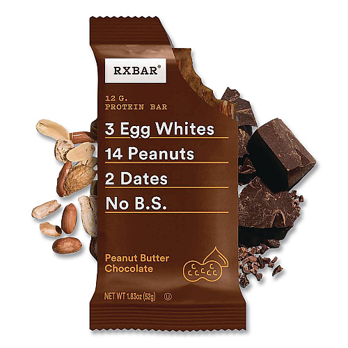 RXBAR Peanut Butter Chocolate Protein Bars, 1.83 oz Individually Wrapped, 12/Box (CGO00471)
