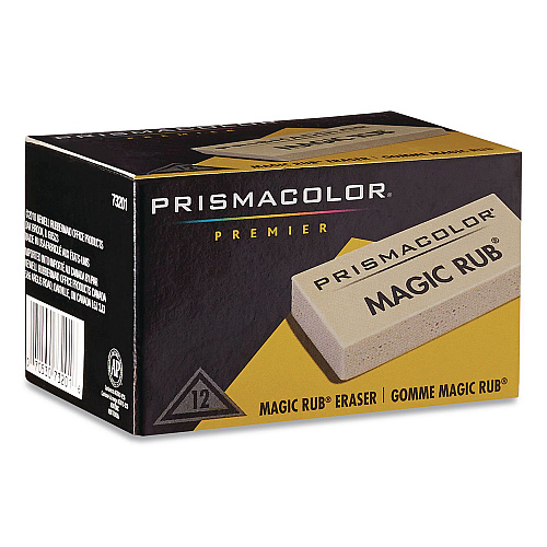 Prismacolor MAGUC RUB Eraser, For Pencil/Ink Marks, Rectangular Block, Medium, Off-White, 432/Carton (73201CT)
