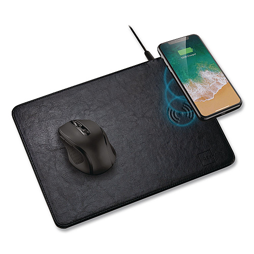 Vivitar DeskTek TapCharge Mousepad, Qi Wireless Charging, Black (TEK8047)