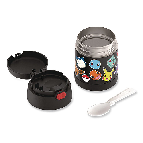 Thermos FUNtainer Pokemon Two-Compartment Food Jar, 10 oz, Black/Multicolor (F3103PM6M)