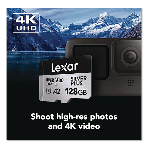 Lexar Professional SILVER Series SDXC Memory Card, 205MB/s Read Speeds and 150MB/s Write Speeds, UHS-I V30 U1 Class 10, 128 GB (LSDSIPL128GB)