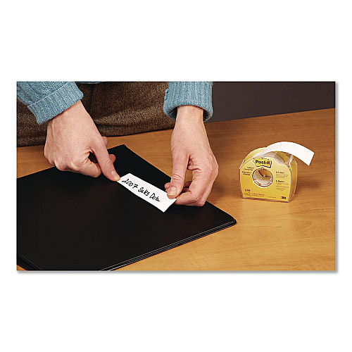 Post-it Labeling and Cover-Up Tape, Non-Refillable, 1" x 19.44 yd, White Tape, Clear Dispenser, 24/Carton (658CASE)
