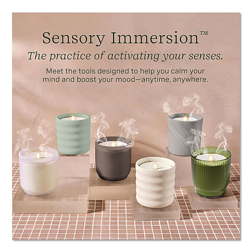 Lifelines Aromatherapy Essential Oil Flameless Candle Diffuser, Rosemary and Lemon Essential Oil, 5.5 x 5.5 x 5.5, Ivory (111617)