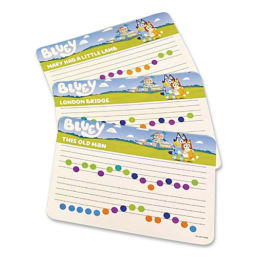 Bluey Music Time Band Electronic Guitar, Ages 3 and Up, Blue/Orange/Green (18002)