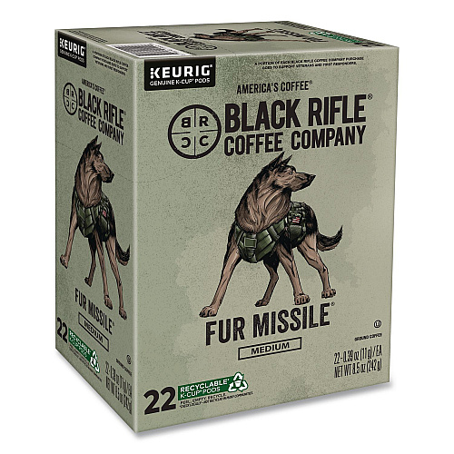 Black Rifle Coffee Company Fur Missile Coffee K-Cups, 22/Box, 4 Boxes/Carton (5510CT)