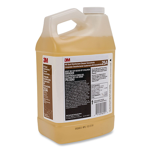 3M HB Quat Disinfectant Cleaner Concentrate 25A, 0.5 gal Bottle, 4/Carton (25ACT)