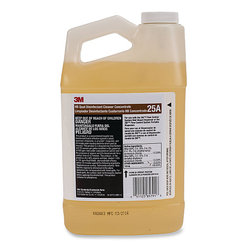 3M HB Quat Disinfectant Cleaner Concentrate 25A, 0.5 gal Bottle, 4/Carton (25ACT)