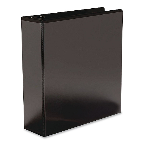Simply Round Ring View Binder, 3 Rings, 3" Capacity, 11 x 8.5, Black, 6/Carton (2372121690)