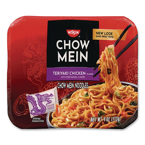 Nissin Chow Mein Teriyaki Chicken Noodles, 4 oz, 8/Carton (NIS08729)