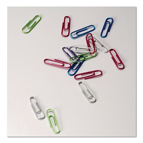 Officemate Paper Clips, #2, Vinyl Coated, Assorted Translucent Colors, 600/Pack (509946)