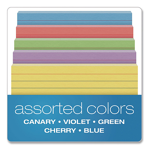 Oxford Ruled Index Cards, 3 x 5, Assorted Colors, 3,000/Carton (40280CT)