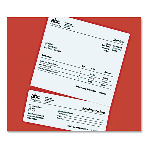 Printworks Professional Perforated Paper, 92 Bright, Perforated 3.63 from Bottom, 24 lb Bond Weight, 8.5 x 11, White, 500 Sheets/Ream, 5 Reams/Carton (04134)